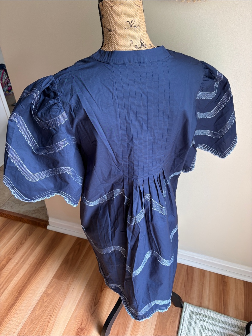 Hyacinth House Tuckernuck Weston Navy Embroidered Mini Dress - Picture 8 of 12